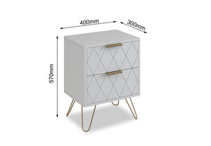 Ally 2 Drawer Bedside (Set of 2)