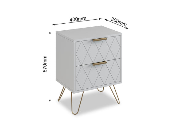 Ally 2 Drawer Bedside (Set of 2)
