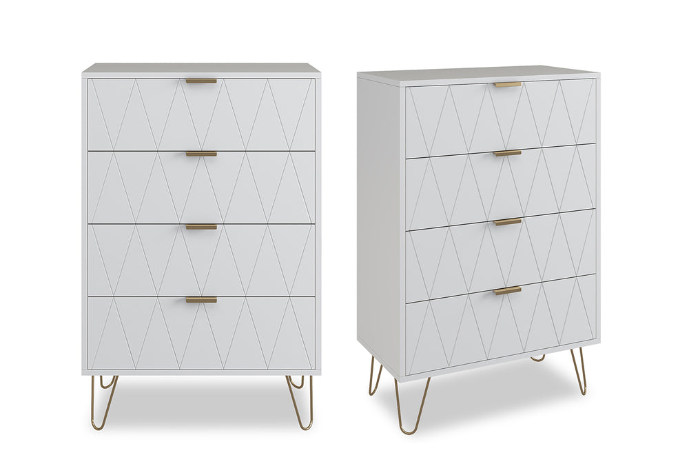 Ally 4 Drawer Tall Chest - 2 Piece Bundle