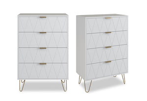 Ally 4 Drawer Tall Chest - 2 Piece Bundle