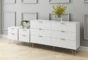 Ally 6 Drawer Dresser & 2 Drawer Bedside - 3 Piece Bundle