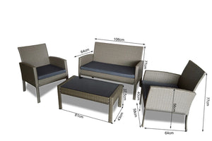 Brighton 4 Piece Outdoor Lounge Setting
