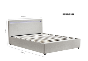 Evelyn Gas Lift Storage Bed with LED