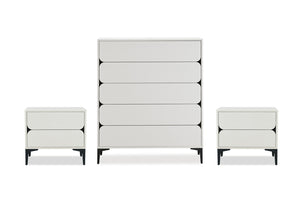Elaine 5 Drawer Tall Chest & 2 Drawer Bedside - 3 Piece Bundle