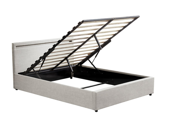 Evelyn Gas Lift Storage Bed with LED