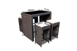 Hamilton 5 Piece Outdoor Bar Setting