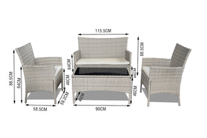 Hampton 4 Piece Outdoor Lounge Setting