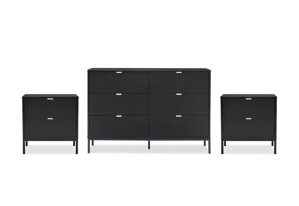 Imani 6 Drawer Dresser & 2 Drawer Bedside - 3 Piece Bundle