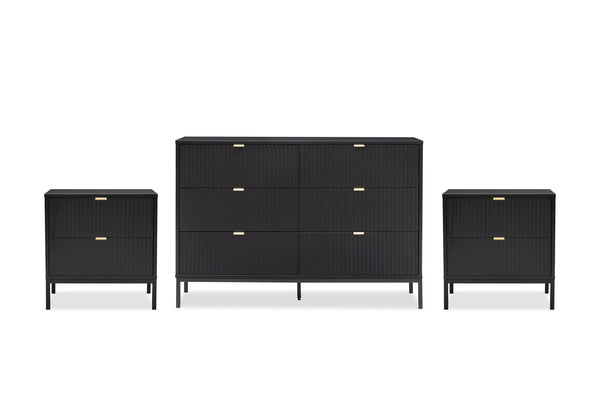 Imani 6 Drawer Dresser & 2 Drawer Bedside - 3 Piece Bundle