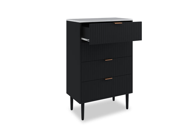 Mila 4 Drawer Tall Chest - 2 Piece Bundle