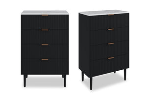 Mila 4 Drawer Tall Chest - 2 Piece Bundle