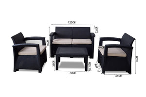 Moreton 4 Piece Outdoor Lounge Setting