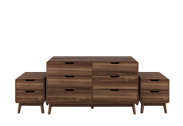 Olive 6 Drawer Dresser & 2 Drawer Bedside - 3 Piece Bundle