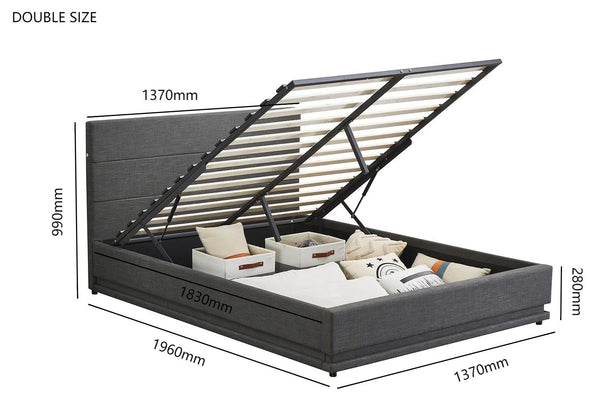 Victoria Gas Lift Storage Bed with LED