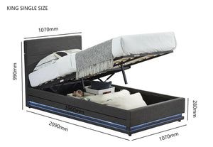 Victoria Gas Lift Storage Bed with LED