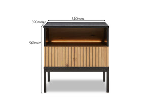 Brooklyn Bedside Table with LED - 2 Piece Bundle