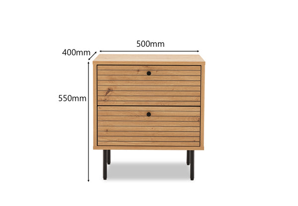 Anya 2 Drawer Bedside