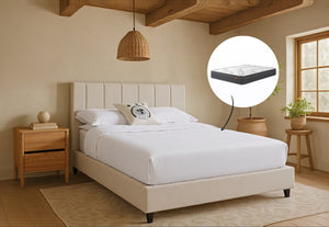 Amelia Queen Bed & Harbour City Queen Mattress Bundle