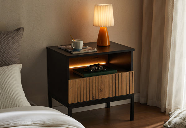 Brooklyn Bedside Table with LED