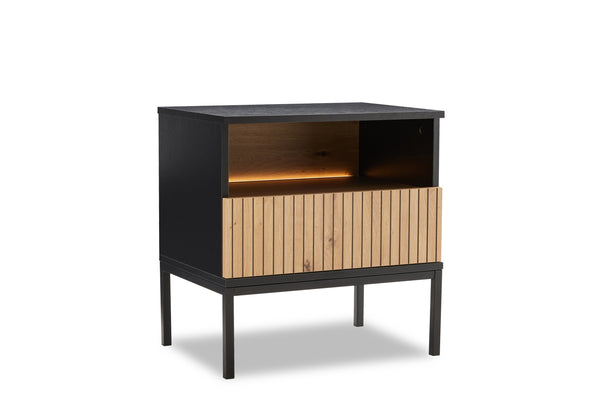Brooklyn Bedside Table with LED - 2 Piece Bundle