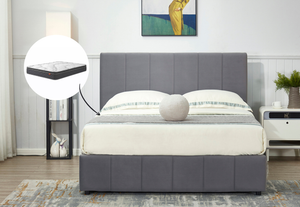 Camila Double Gas Lift Storage Bed & Harbour City Double Mattress Bundle