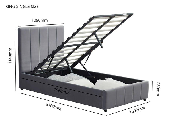 Camila Gas Lift Storage Bed