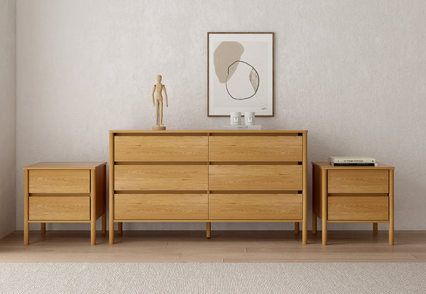 Dakota 6 Drawer Dresser & 2 Drawer Bedside - 3 Piece Bundle