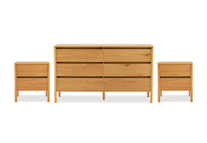 Dakota 6 Drawer Dresser & 2 Drawer Bedside - 3 Piece Bundle