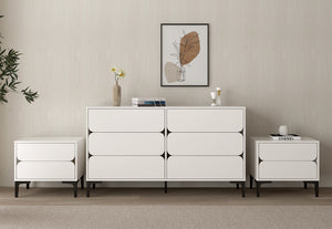 Elaine 6 Drawer Dresser & 2 Drawer Bedside - 3 Piece Bundle