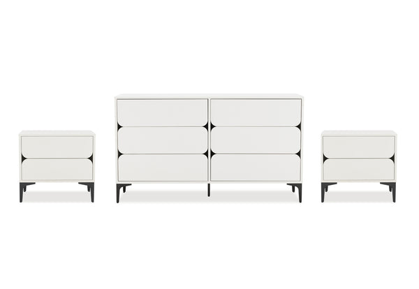 Elaine 6 Drawer Dresser & 2 Drawer Bedside - 3 Piece Bundle