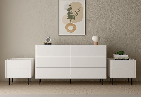 Emerson 6 Drawer Dresser & 2 Drawer Bedside - 3 Piece Bundle