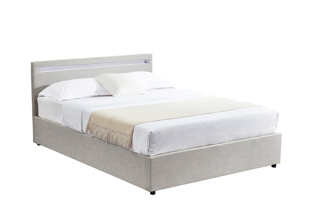 Evelyn Queen Gas Lift Storage Bed & Harbour City Queen Mattress Bundle