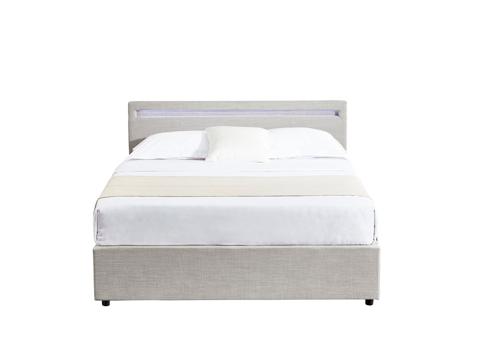 Evelyn Queen Gas Lift Storage Bed & Harbour City Queen Mattress Bundle