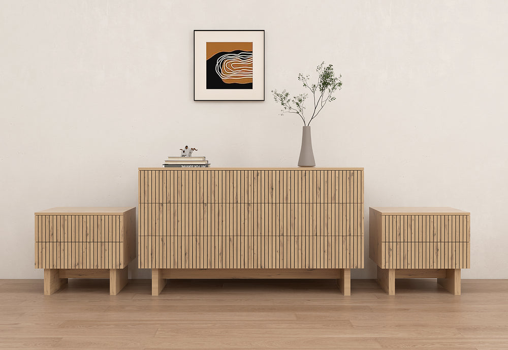 Giselle 6 Drawer Dresser & 2 Drawer Bedside - 3 Piece Bundle