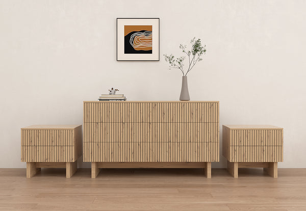 Giselle 6 Drawer Dresser & 2 Drawer Bedside - 3 Piece Bundle