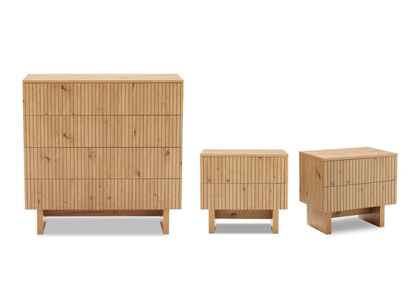 Giselle 4 Drawer Tall Chest & 2 Drawer Bedside - 3 Piece Bundle