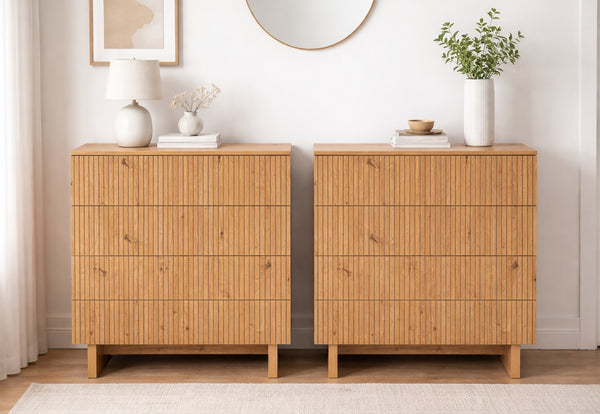Giselle 4 Drawer Tall Chest - 2 Piece Bundle