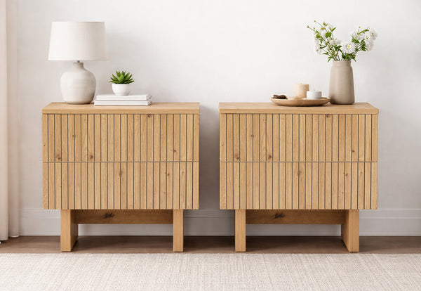 Giselle 2 Drawer Bedside - 2 Piece Bundle