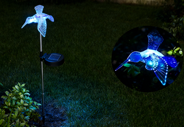 Hummingbird Solar Outdoor Garden Lights (Set of 2)