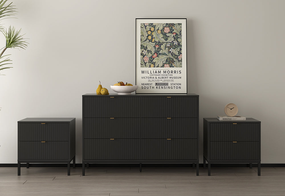 Imani 6 Drawer Dresser & 2 Drawer Bedside - 3 Piece Bundle