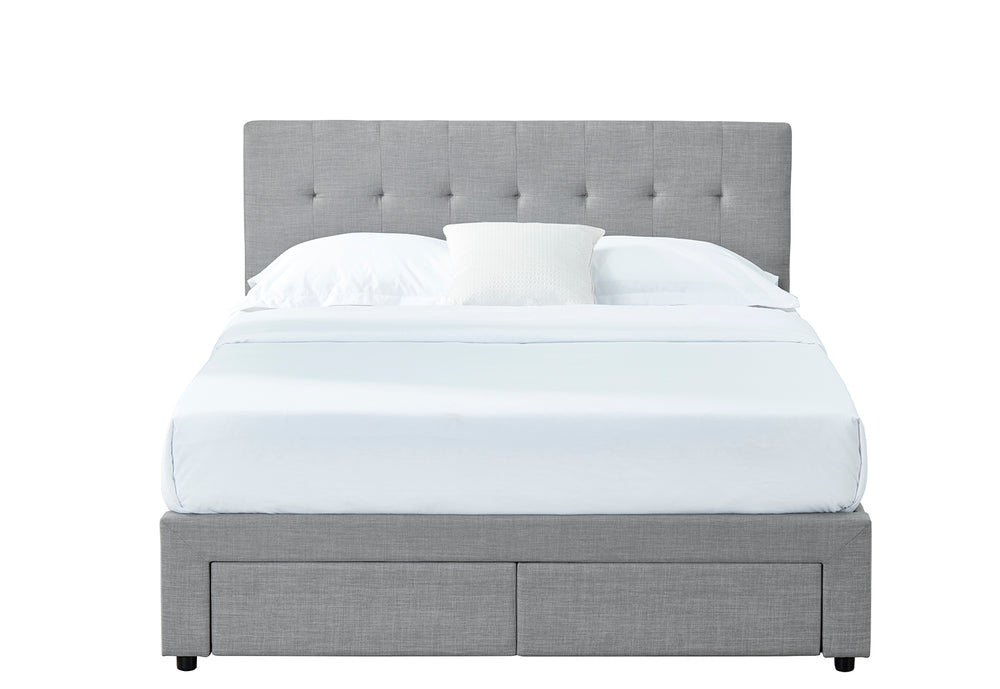 Isabella Queen Bed with Storage Drawers & Harbour City Queen Mattress Bundle