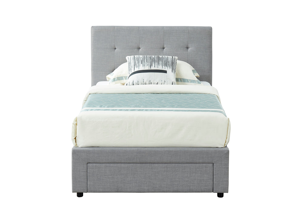 Isabella King Single Bed with Storage Drawer & Harbour City King Single Mattress Bundle