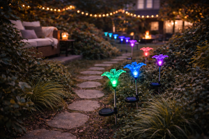Lilly Solar Outdoor Garden Lights (Set of 2)