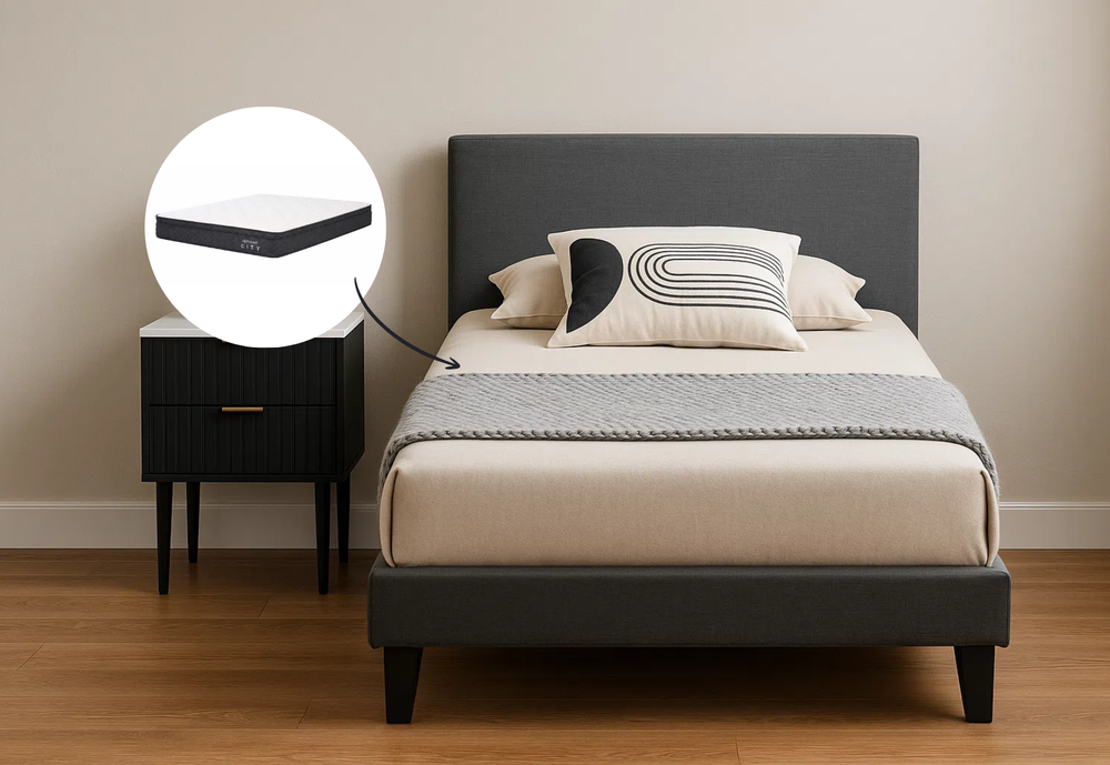 Lucy King Single Bed & Harbour City King Single Mattress Bundle
