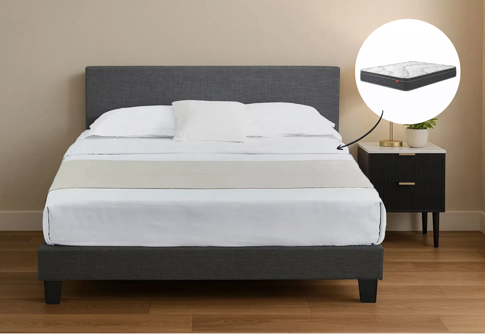 Lucy Queen Bed & Harbour City Queen Mattress Bundle