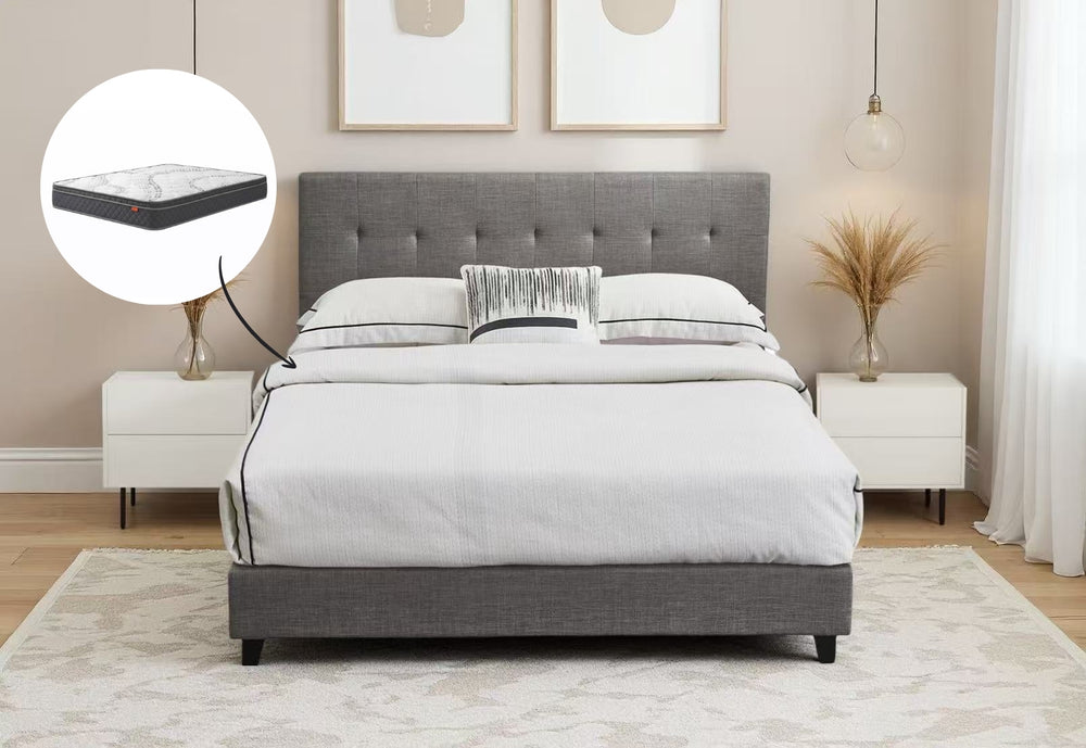 Mia Queen Bed & Harbour City Queen Mattress Bundle