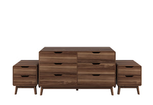 Olive 6 Drawer Dresser & 2 Drawer Bedside - 3 Piece Bundle