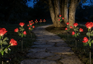 Sweetheart Rose Solar Outdoor Garden Light