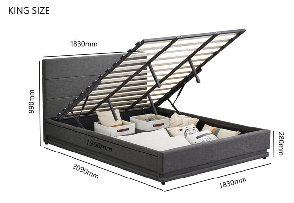 Victoria Gas Lift Storage Bed with LED
